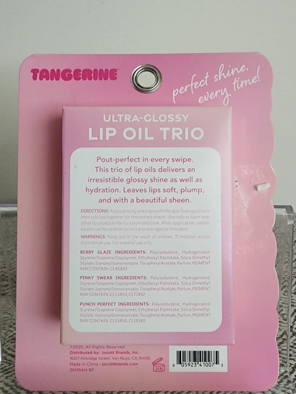 Tangerine Lip Oil Trio — Berry Pink & Orange Caps